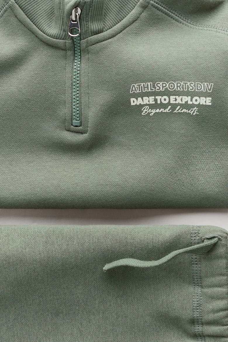 2-Piece Brushed-Inside Sweatshirt And Joggers Set, Alternate, color, Khaki green/Dare to Explore