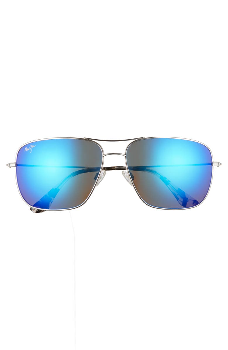 Maui Jim Cook Pines 63mm Polarized Titanium Aviator Sunglasses, Alternate, color, 