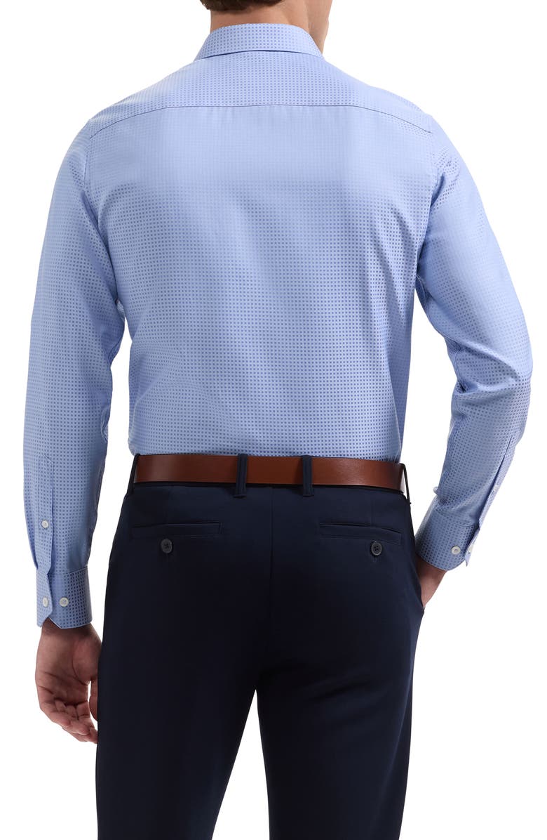 Bugatchi Axel Check Jacquard Cotton Button-Up Shirt, Alternate, color, Air Blue