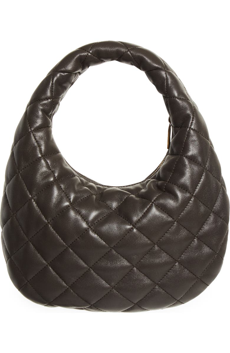 Saint Laurent Baby Icare Quilted Leather Hobo Bag, Alternate, color, Urban Grey