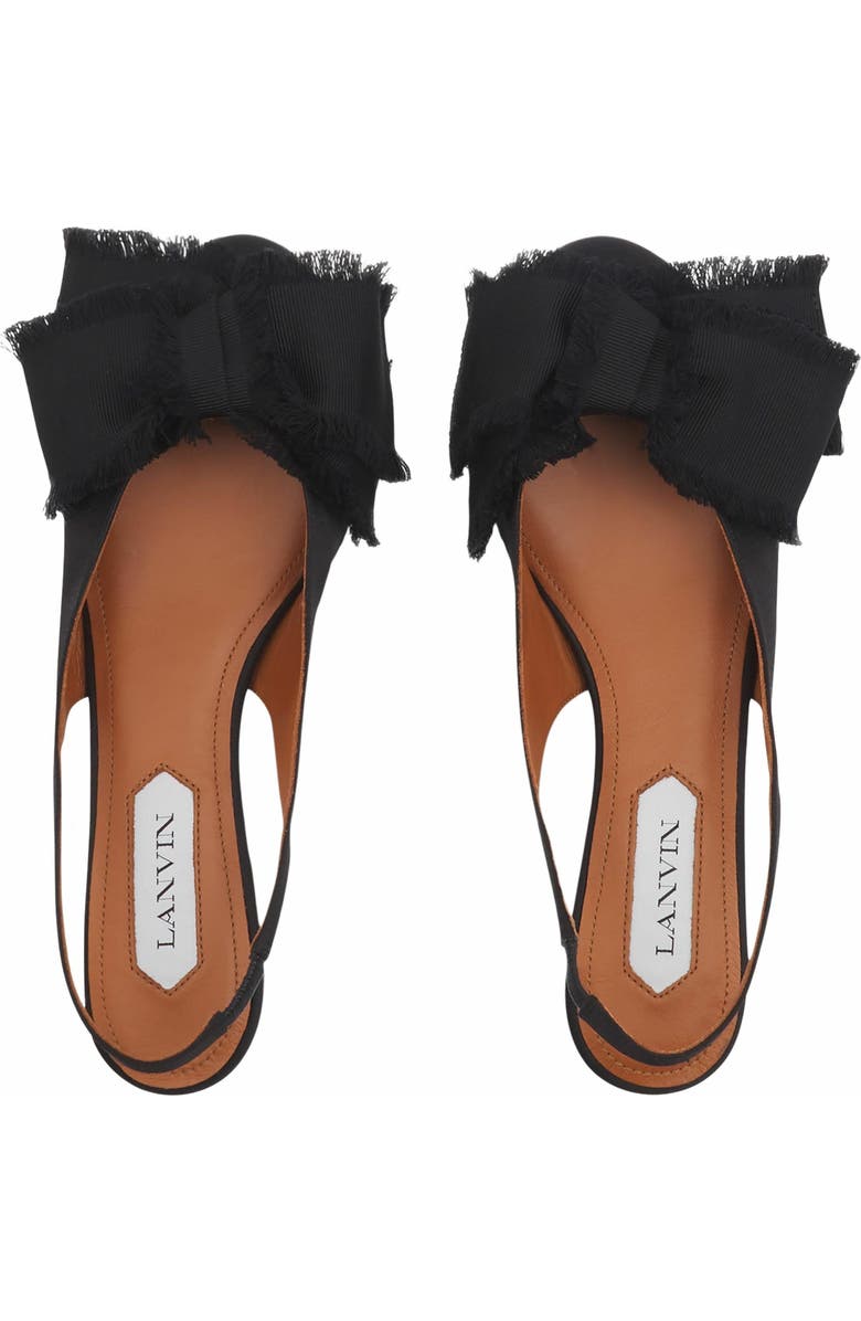 Lanvin Slingback Ballerina Flat In Satin, Alternate, color, Black