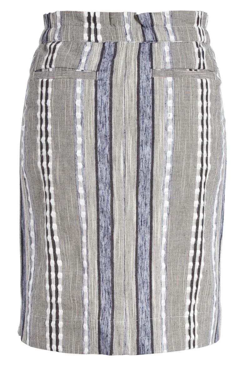 Stripe Cotton Pull-On Skirt, Alternate, color, NAVY- IVORY BUBBLE STRIPE