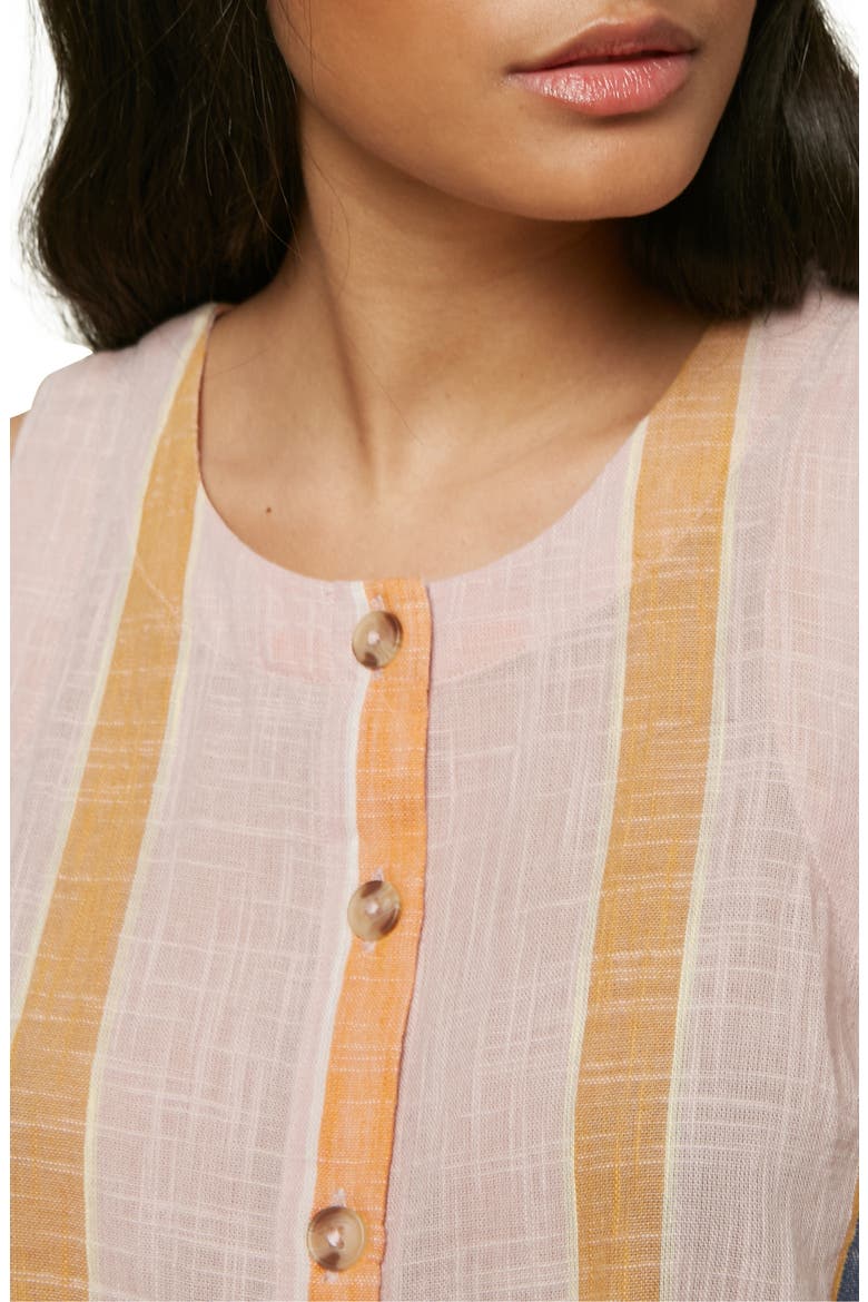 Archer Stripe Woven Crop Tank Top, Alternate, color, PALE MAUVE