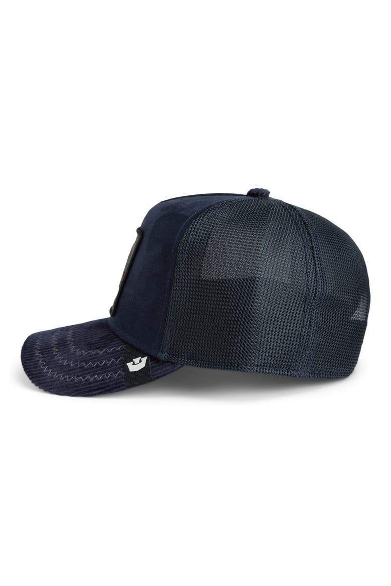 Shadow Remix Dog Patch Snapback Trucker Hat, Alternate, color, NAVY MULTI