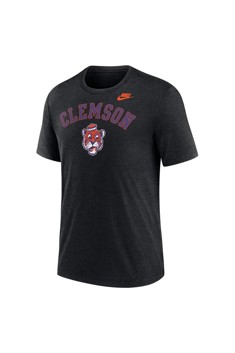 Men's Nike Heather Black Clemson Tigers Legacy Arch Tri-Blend T-Shirt, Alternate, color, Heather Black