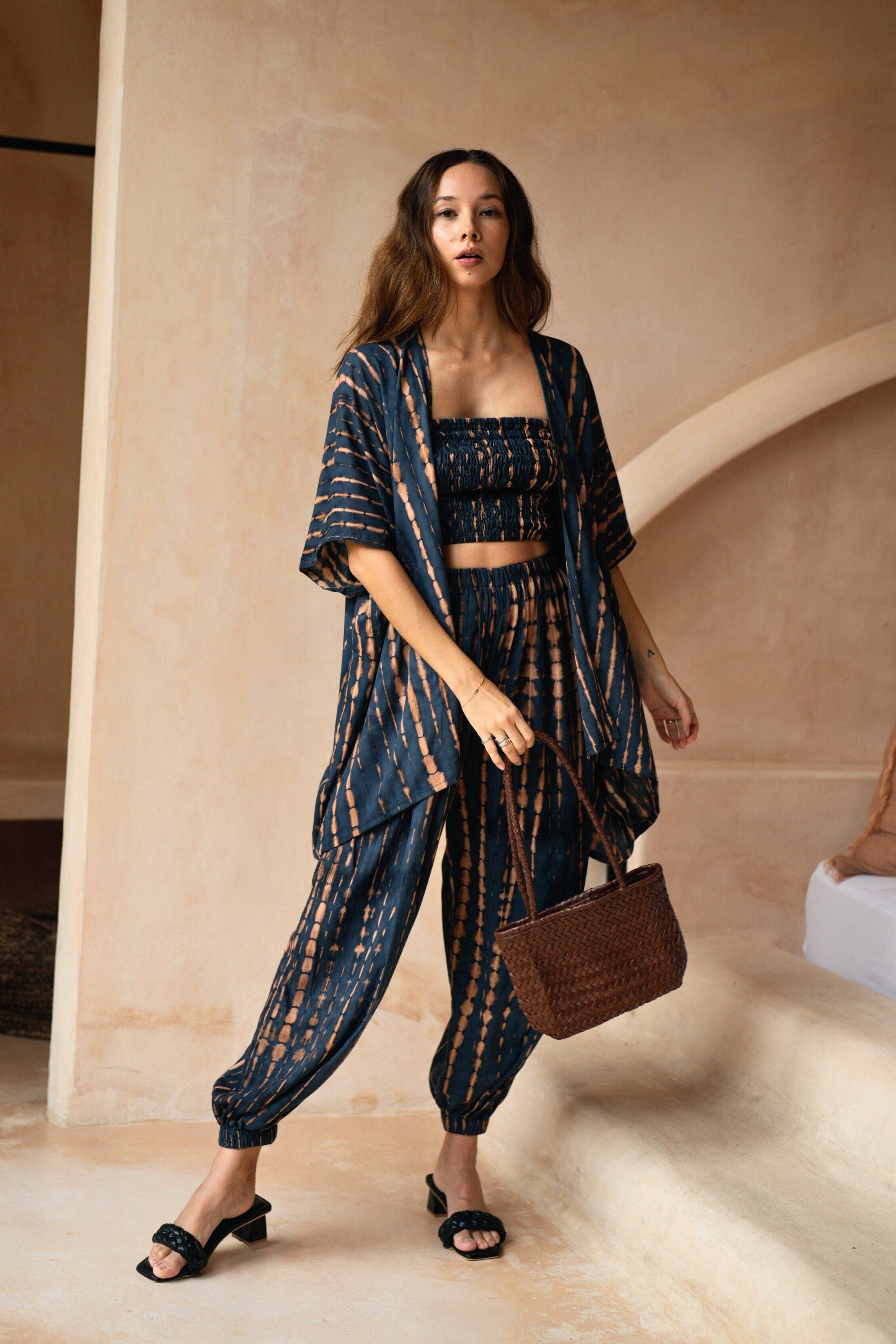 PINK HALEY Maria Artisan Handwoven Leather Mini Tote, Alternate, color, Brown