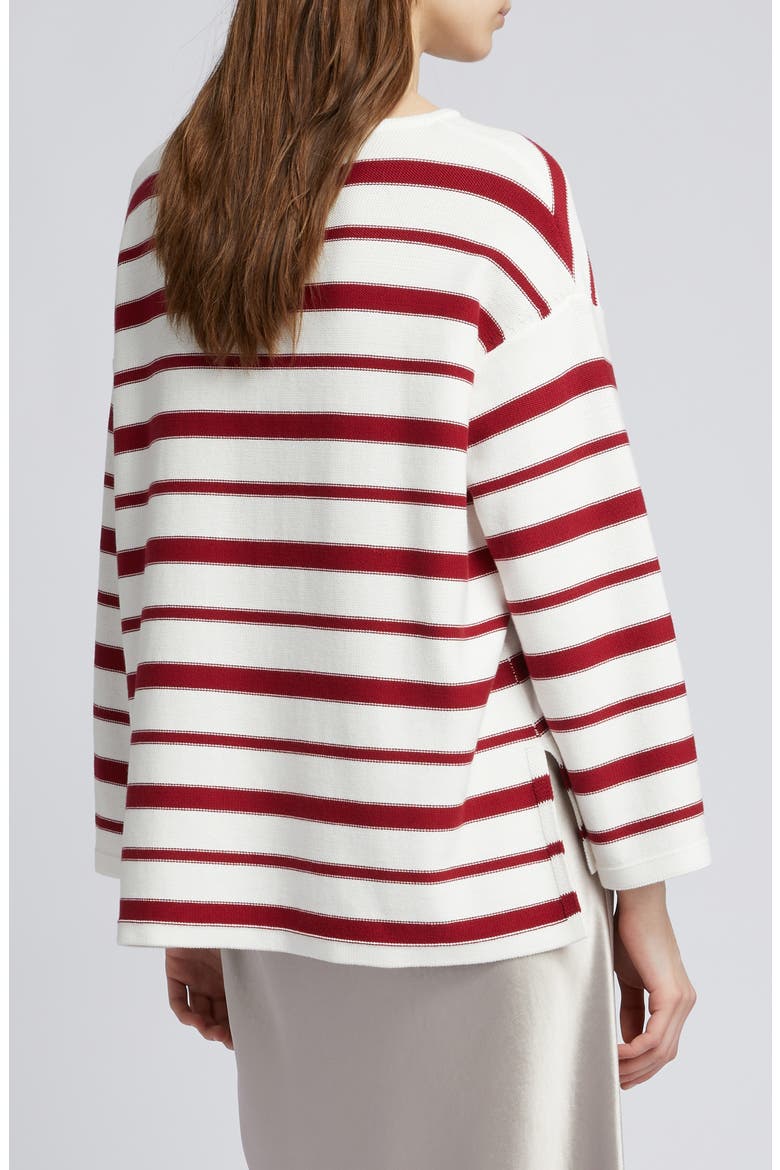 Stripe Relaxed Top, Alternate, color, OPTICAL WHITE
