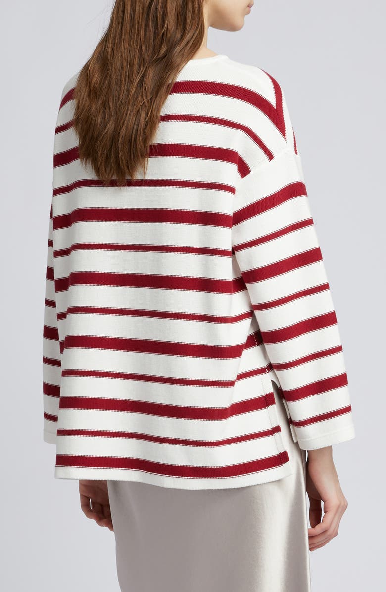 MM by Max Mara Stripe Relaxed Top, Alternate, color, Optical White