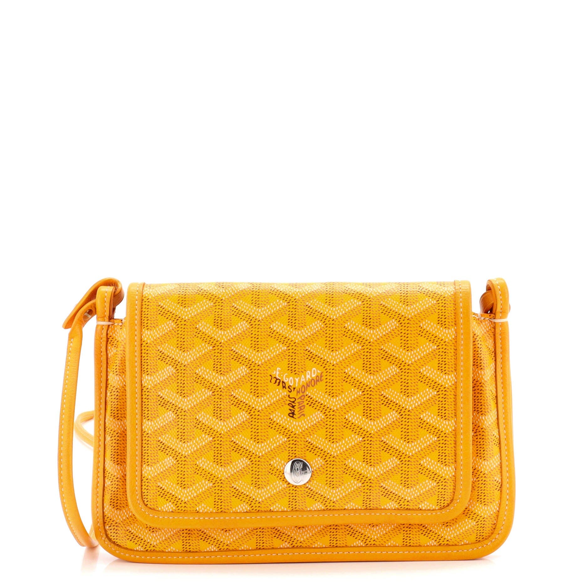 Pre-Owned Goyard Plumet Clutch Wallet Coated Canvas, Main, color, Yellow