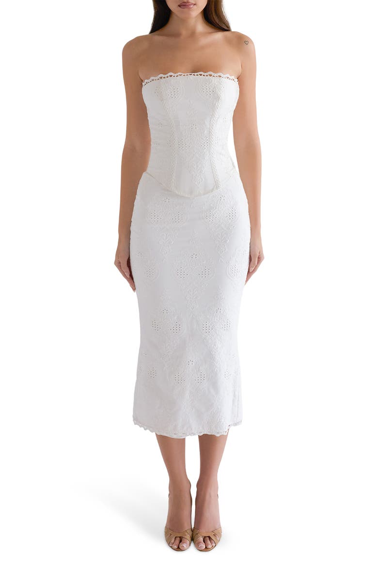Antonie Cotton Broderie Anglaise Skirt, Main, color, WHITE