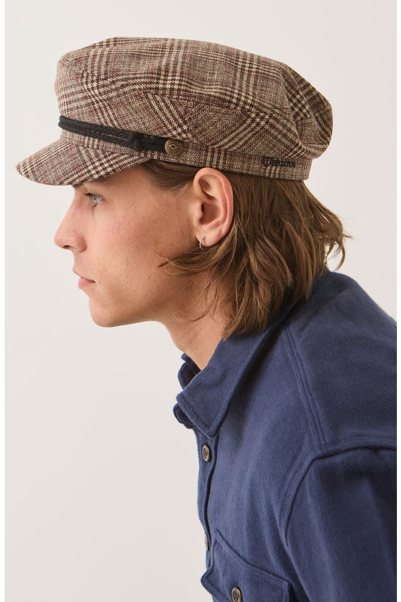 Fiddler Cap, Alternate, color, BROWN/ TAN/ RED PLAID