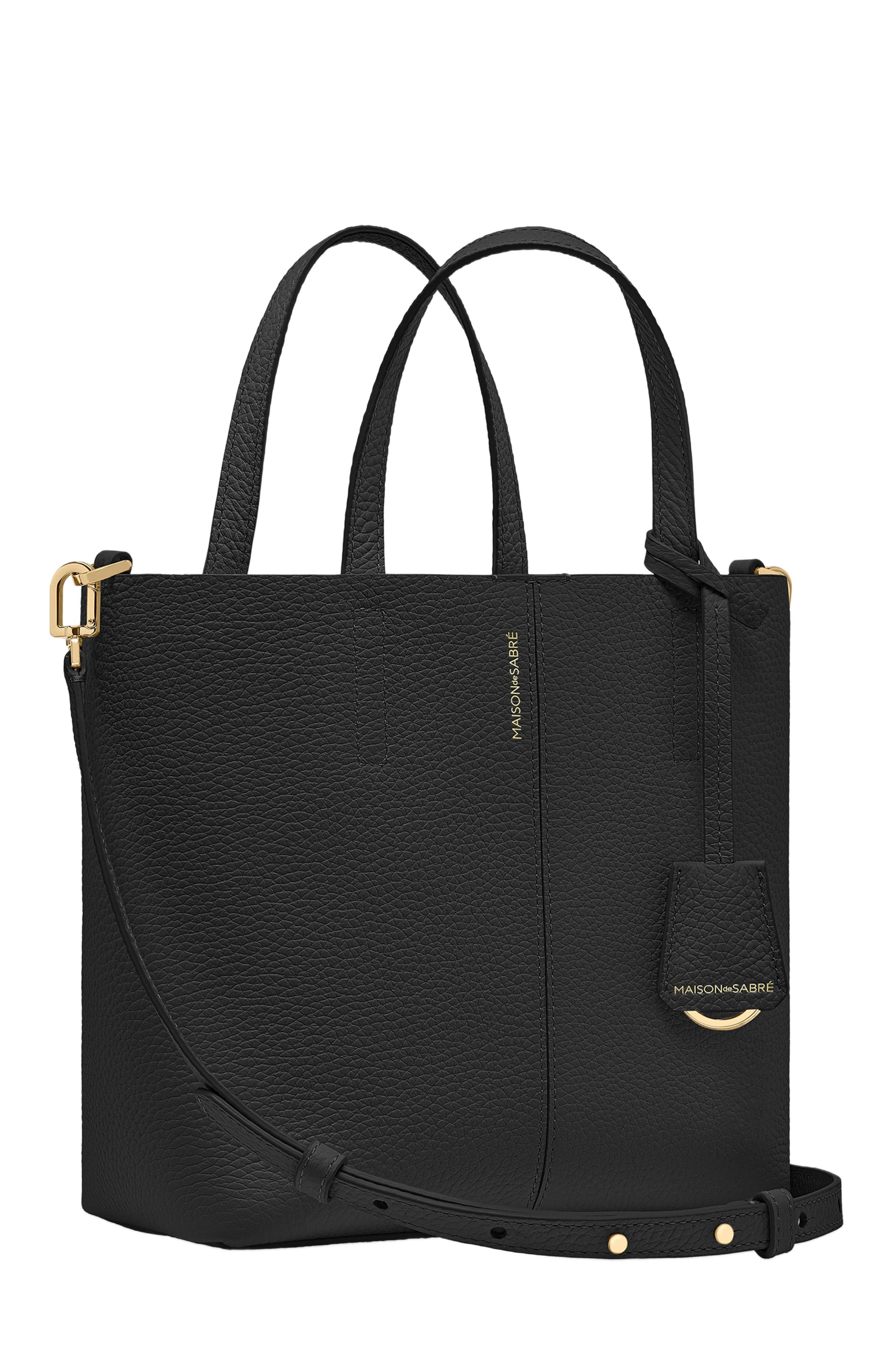 MAISON de SABRÉ Small Leather Soft Tote, Alternate, color, Rouge Noir