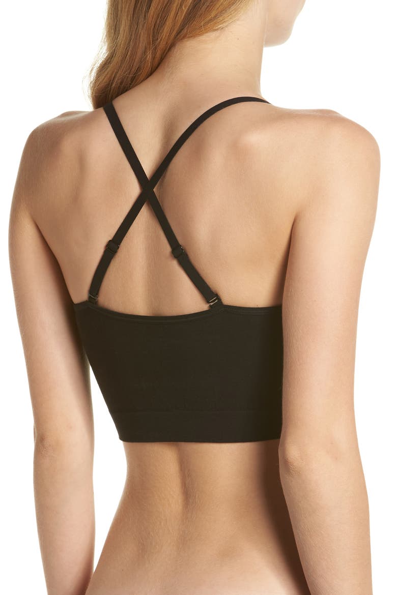 Convertible Scoop Neck Bralette, Alternate, color, BLACK