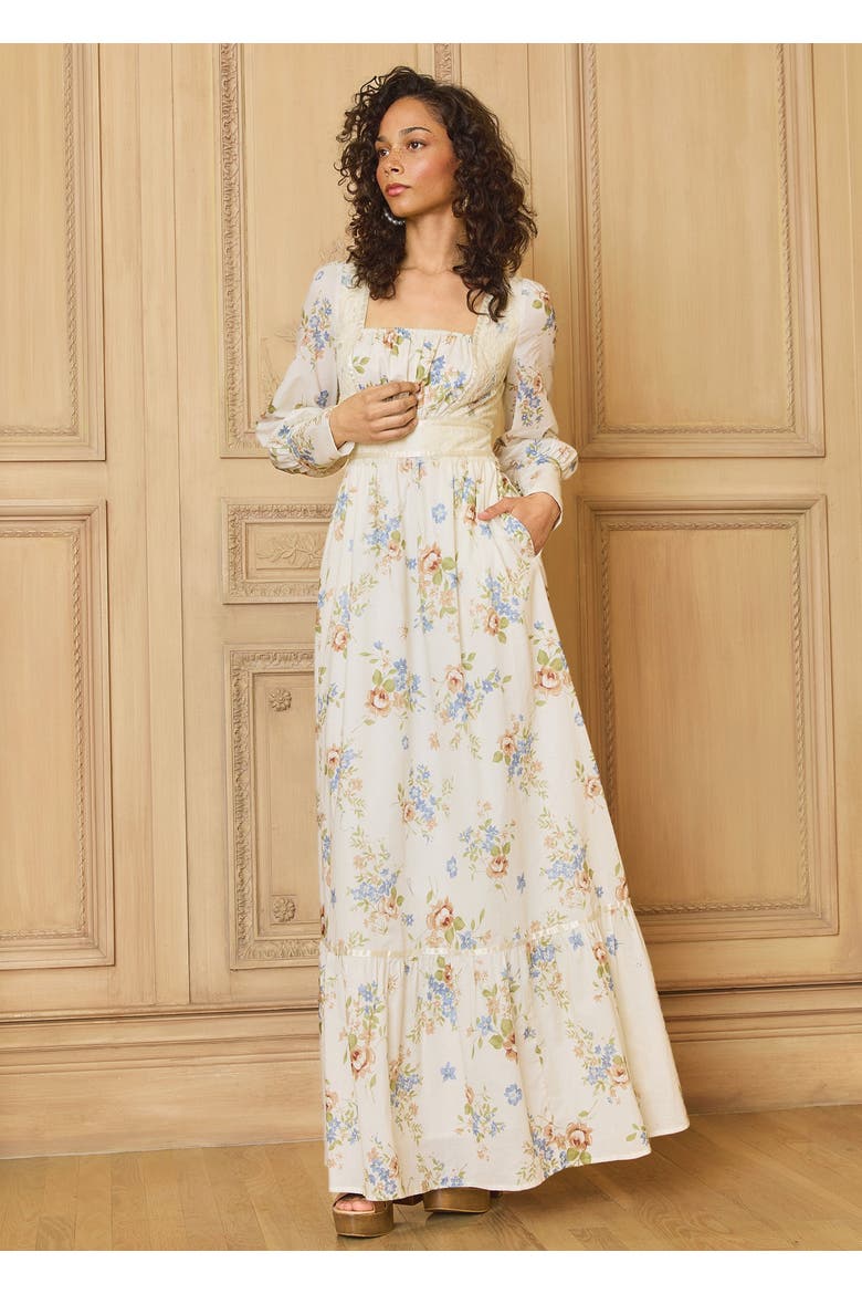 Carol Hooded Maxi Dress, ModCloth x Gunne Sax, Alternate, color, Whispering Petals
