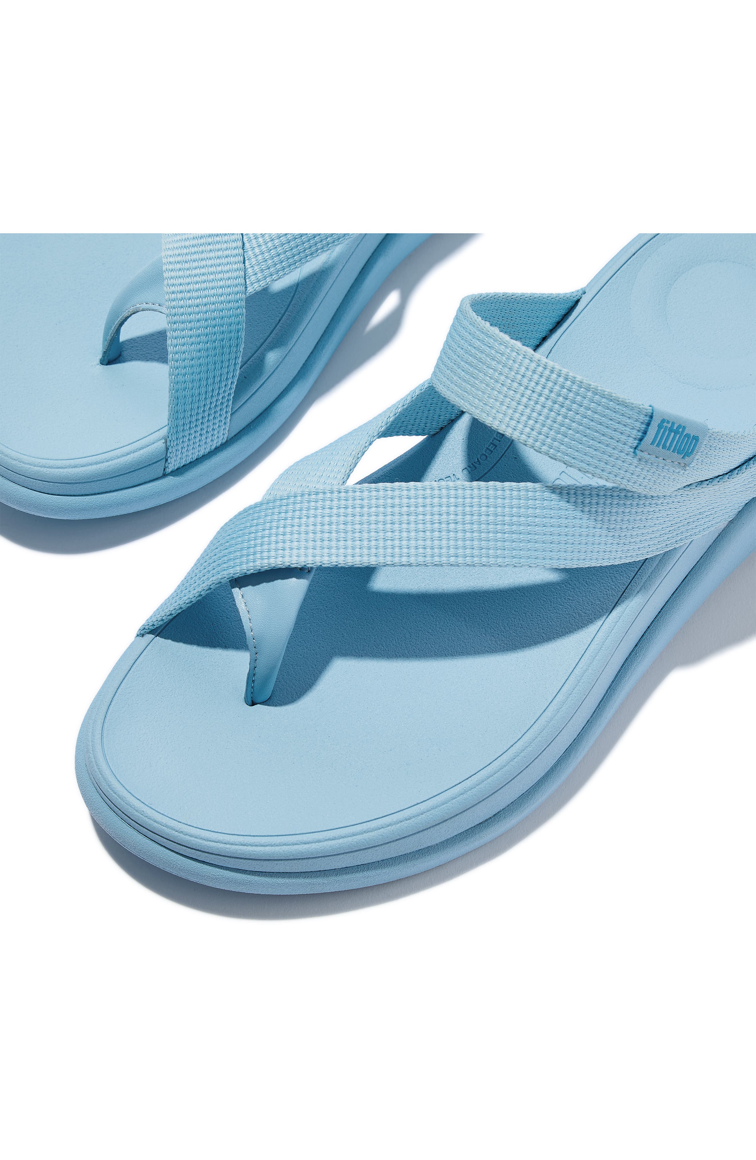 FitFlop Mode Go Webbed Flatform Sandal, Alternate, color, Bondi Blue