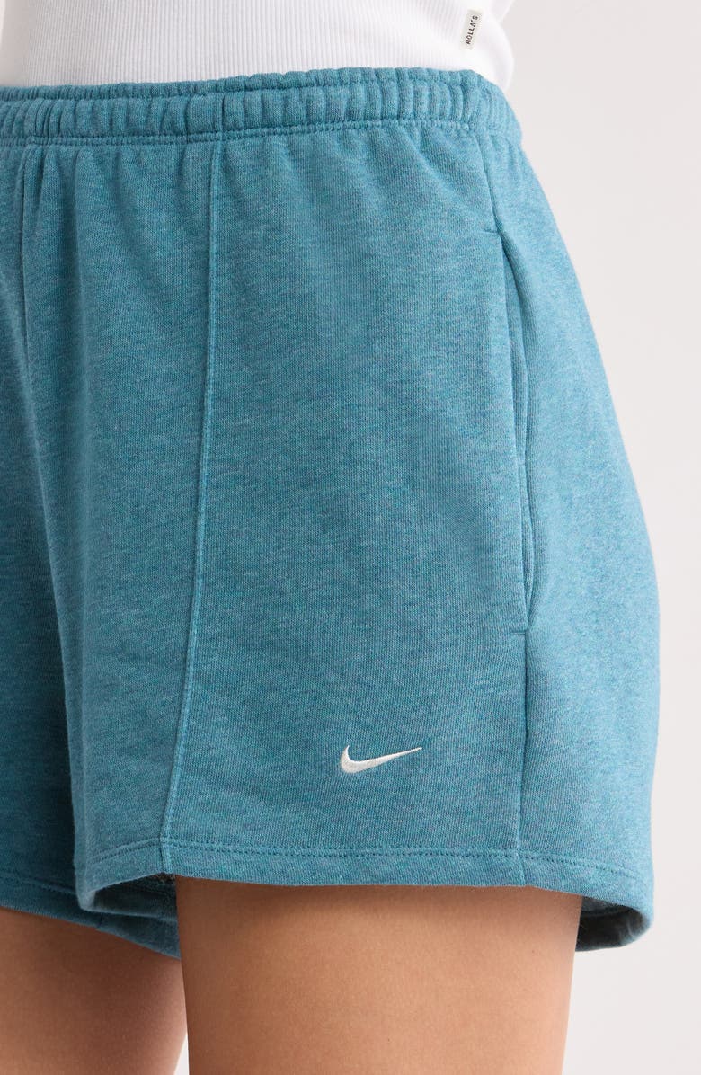 Nike Chill High Waist French Terry Shorts, Alternate, color, Smokey Blue/ Heather/ Sail