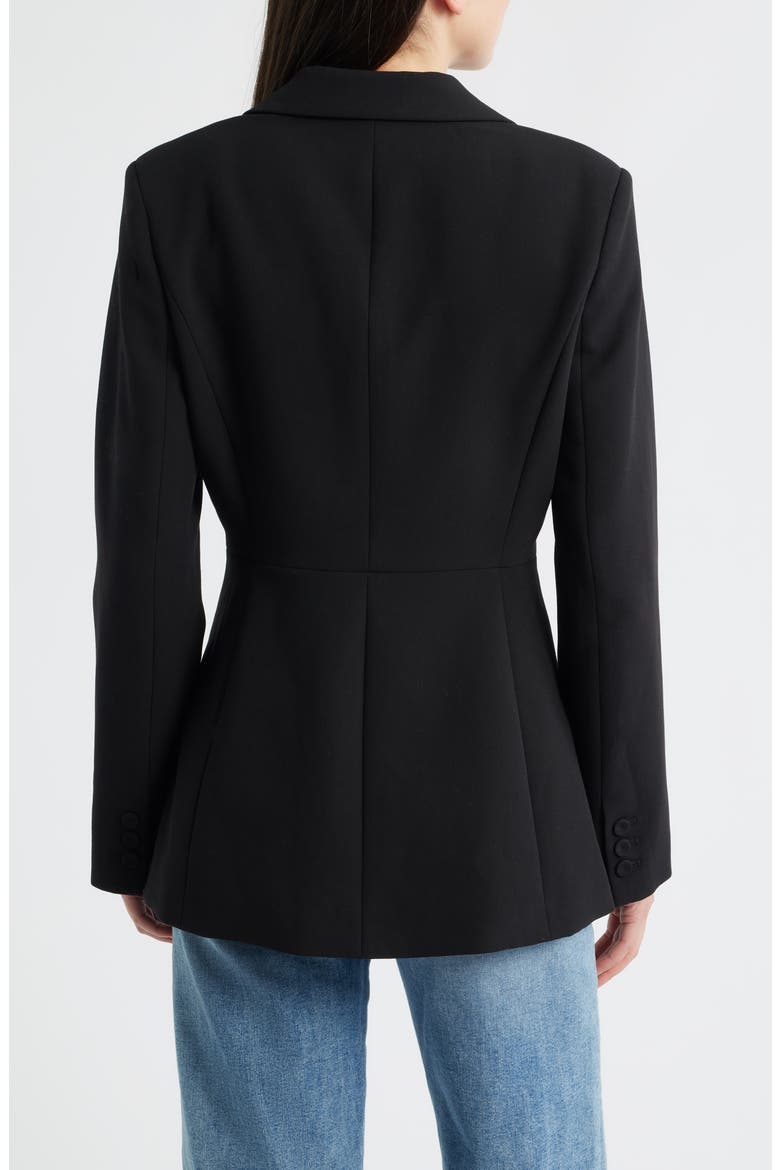 Azra Cinched One-Button Blazer, Alternate, color, BLACK
