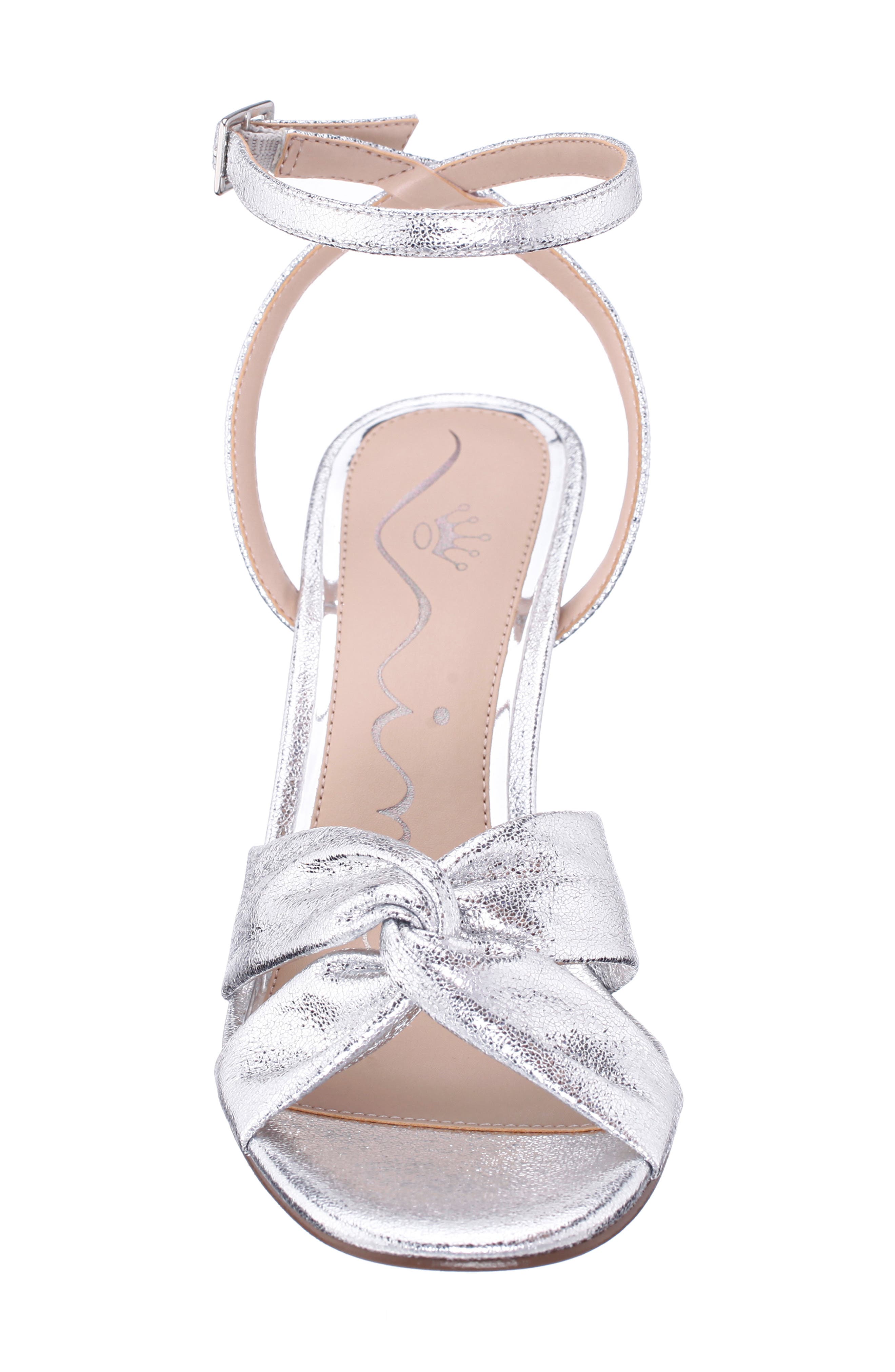 Nina Ashley Ankle Strap Sandal, Alternate, color, Silver