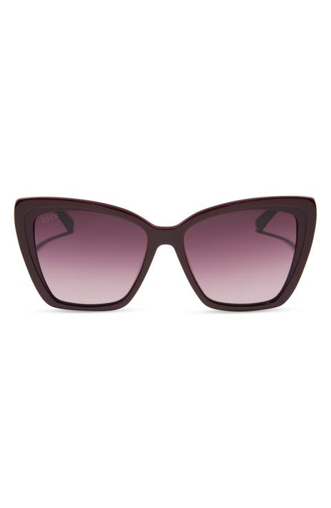 Becky II 56mm Polarized Cat Eye Sunglasses
