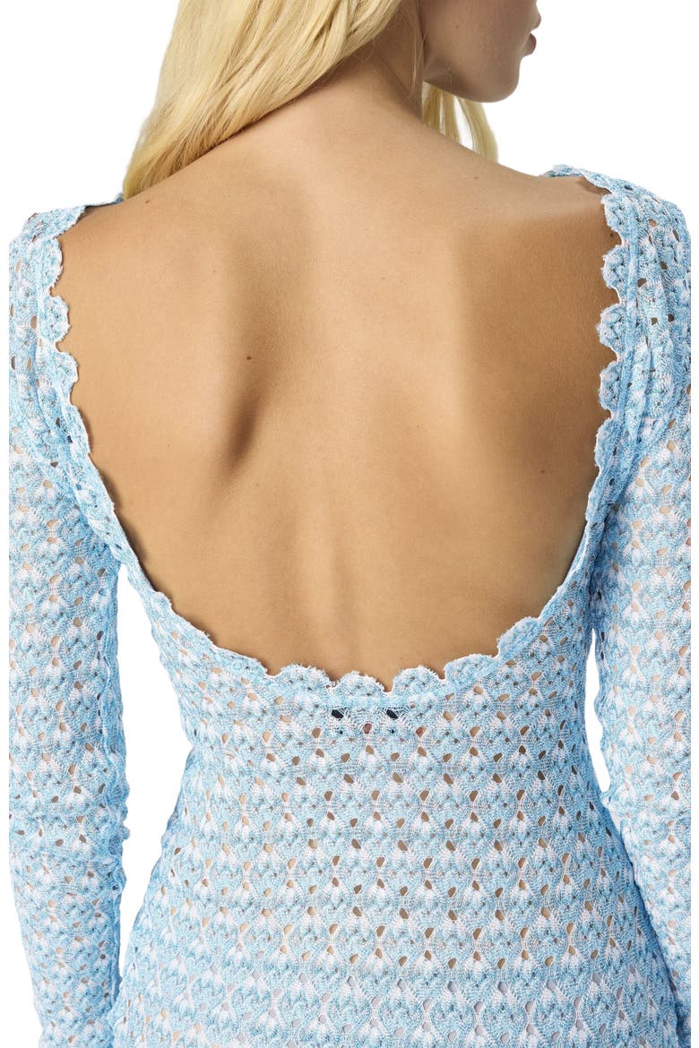 Short Lace Long Sleeve Cover-up, Alternate, color, Light Blue