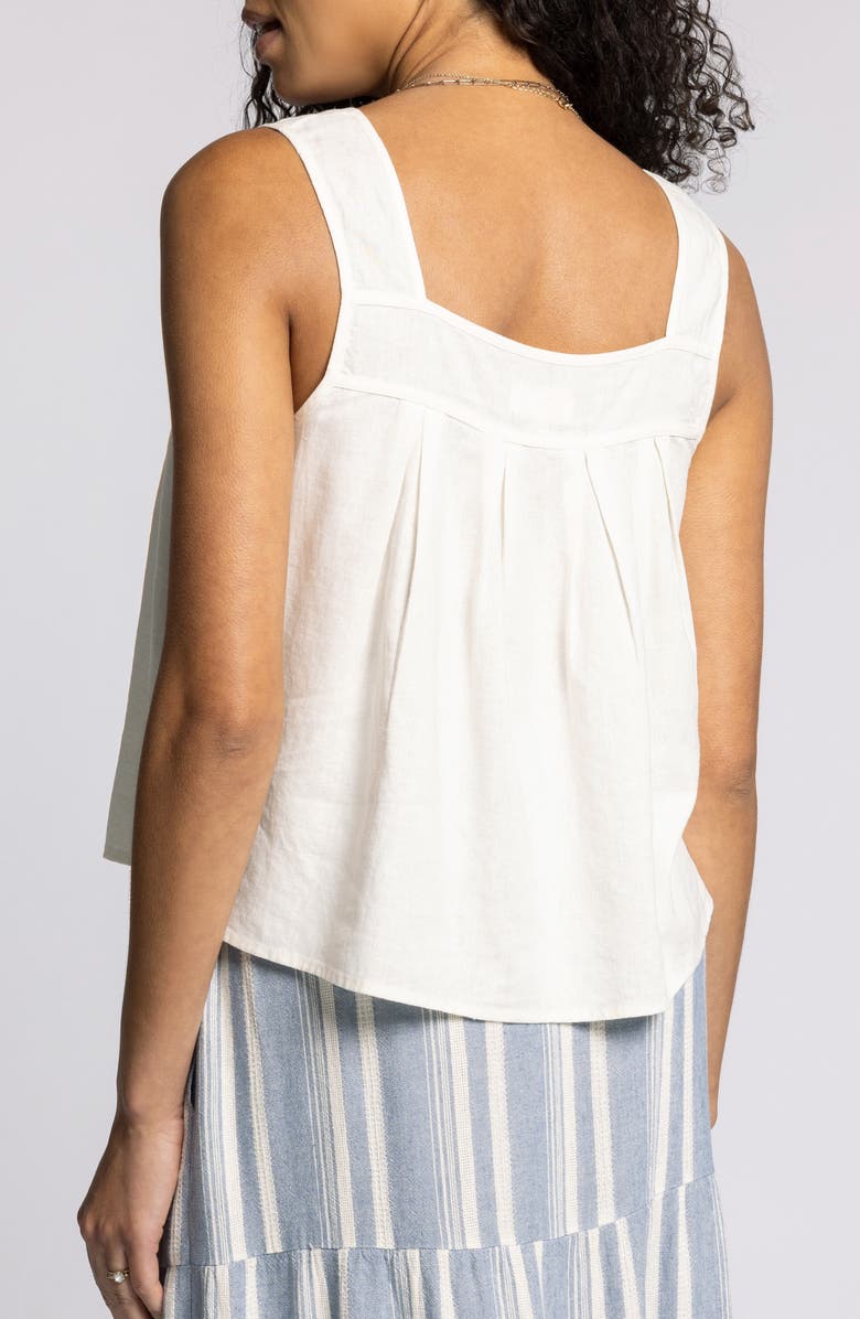 Thread & Supply Lydia Pleated Linen Blend Tank, Alternate, color, White