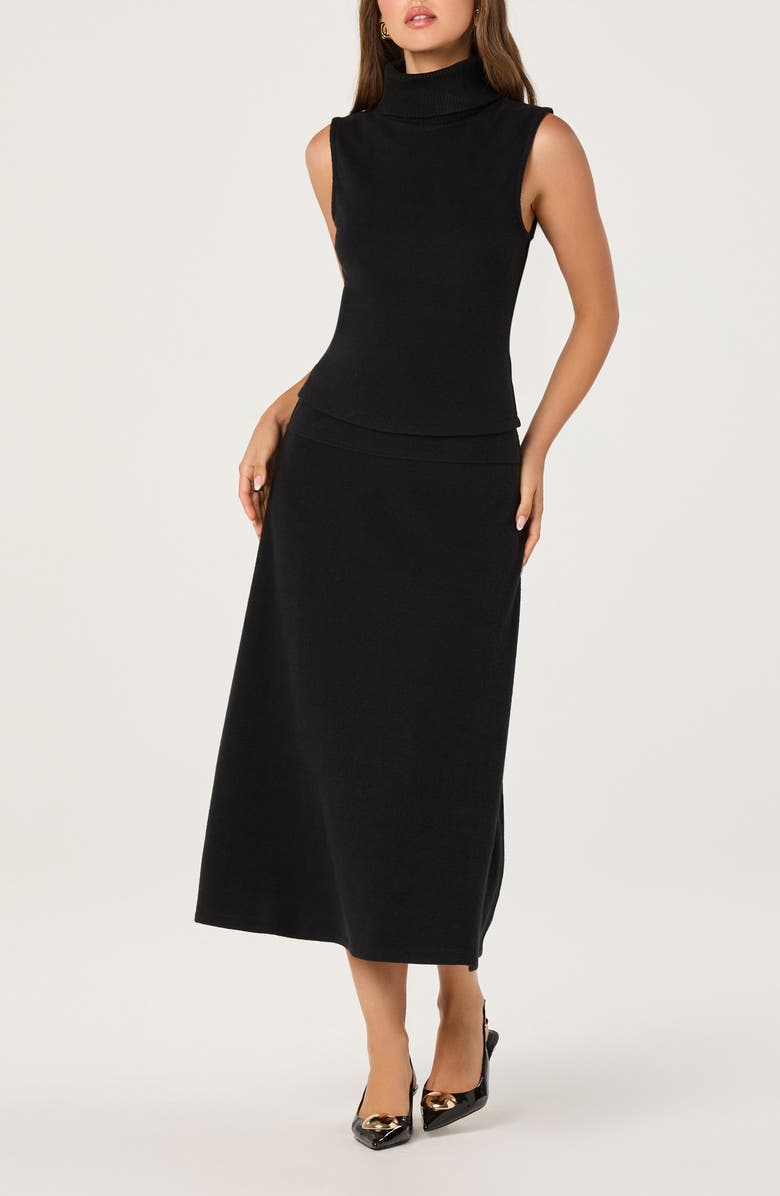 ASTR the Label Sleeveless Turtleneck Sweater, Main, color, Black