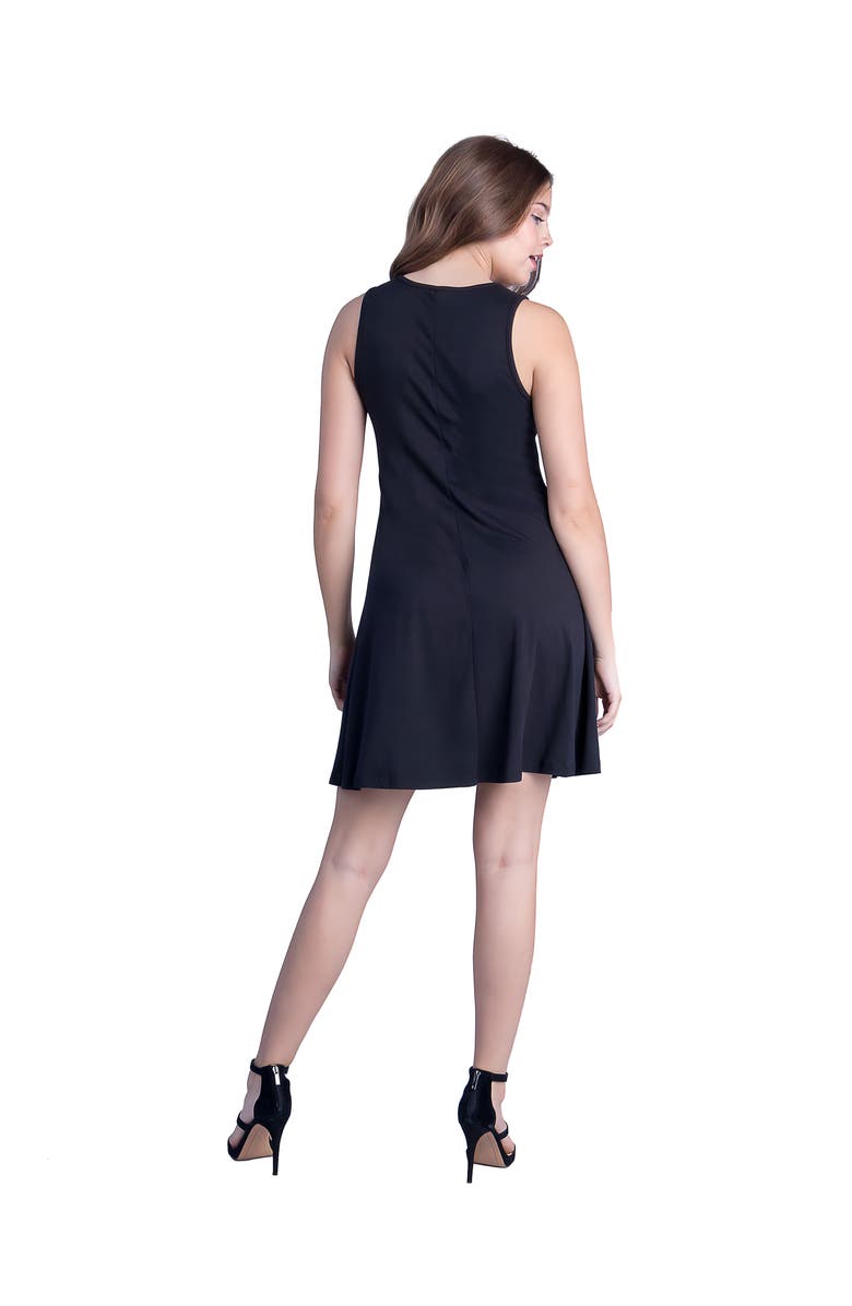 24seven Comfort Apparel Sleeveless A-Line Fit and Flare Skater Dress, Alternate, color, Black