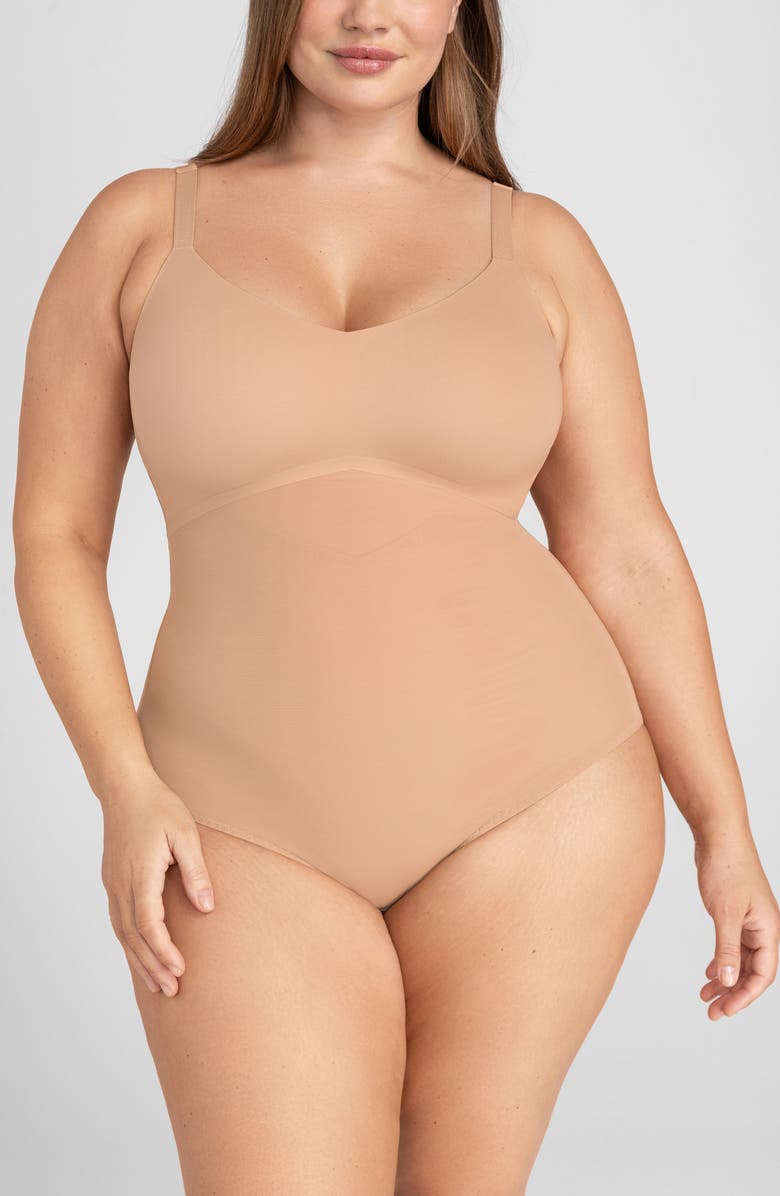 Honeylove Liftwear Cami Bodysuit, Alternate, color, Sand