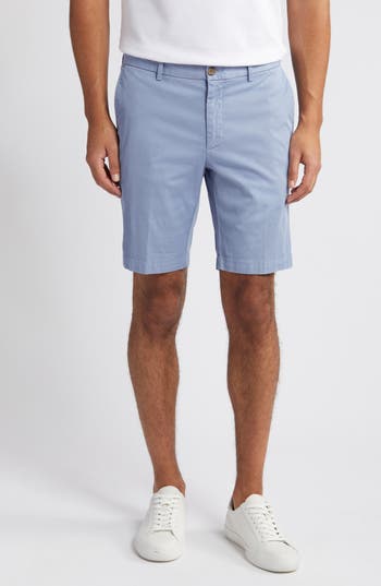 Scott Barber Stretch Cotton & Silk Shorts In Blue