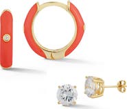 SPHERA MILANO Set of 2 Stud & Hoop Earrings