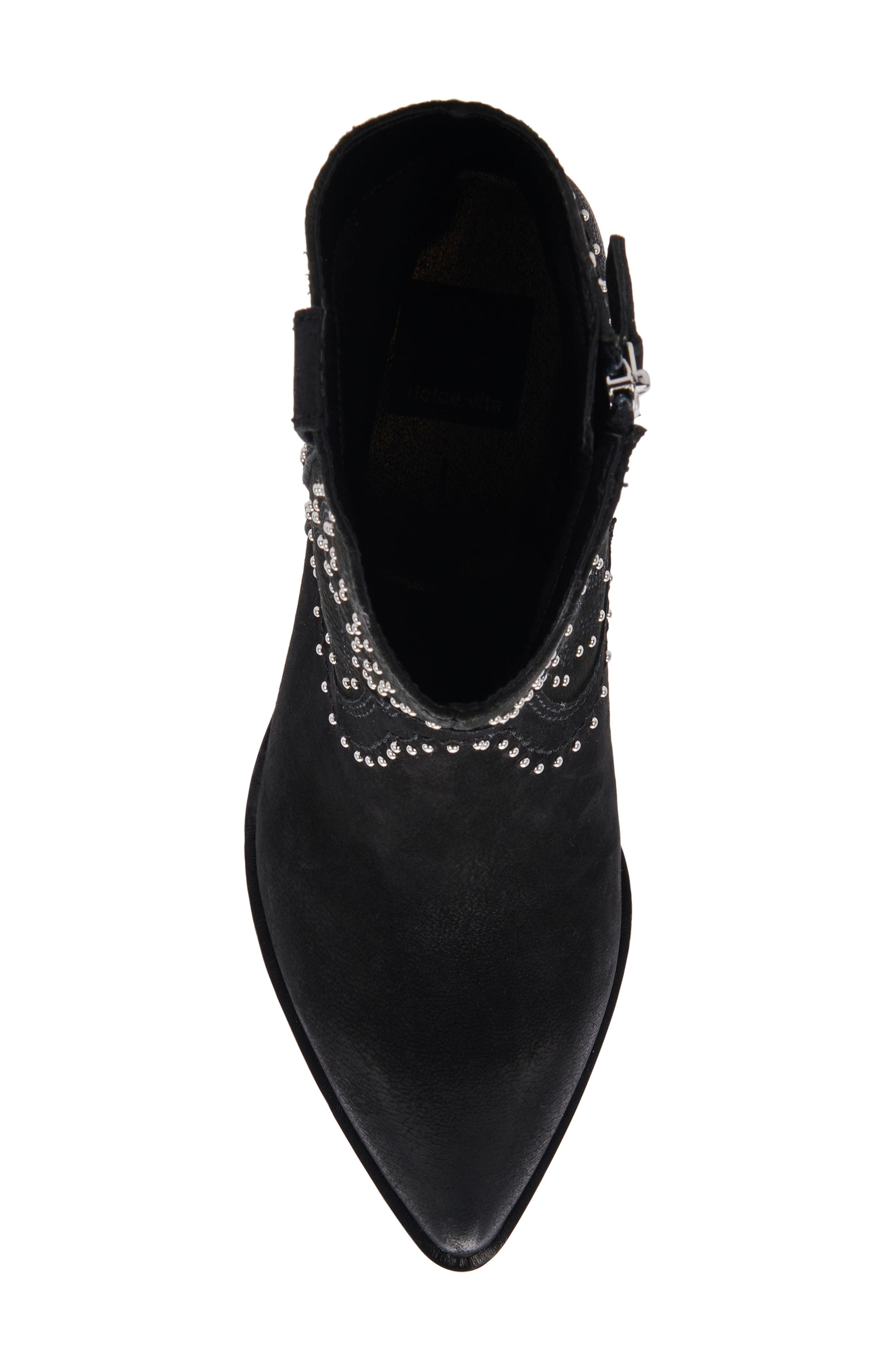 Solow Stud Western Boot, Alternate, color, BLACK NUBUCK