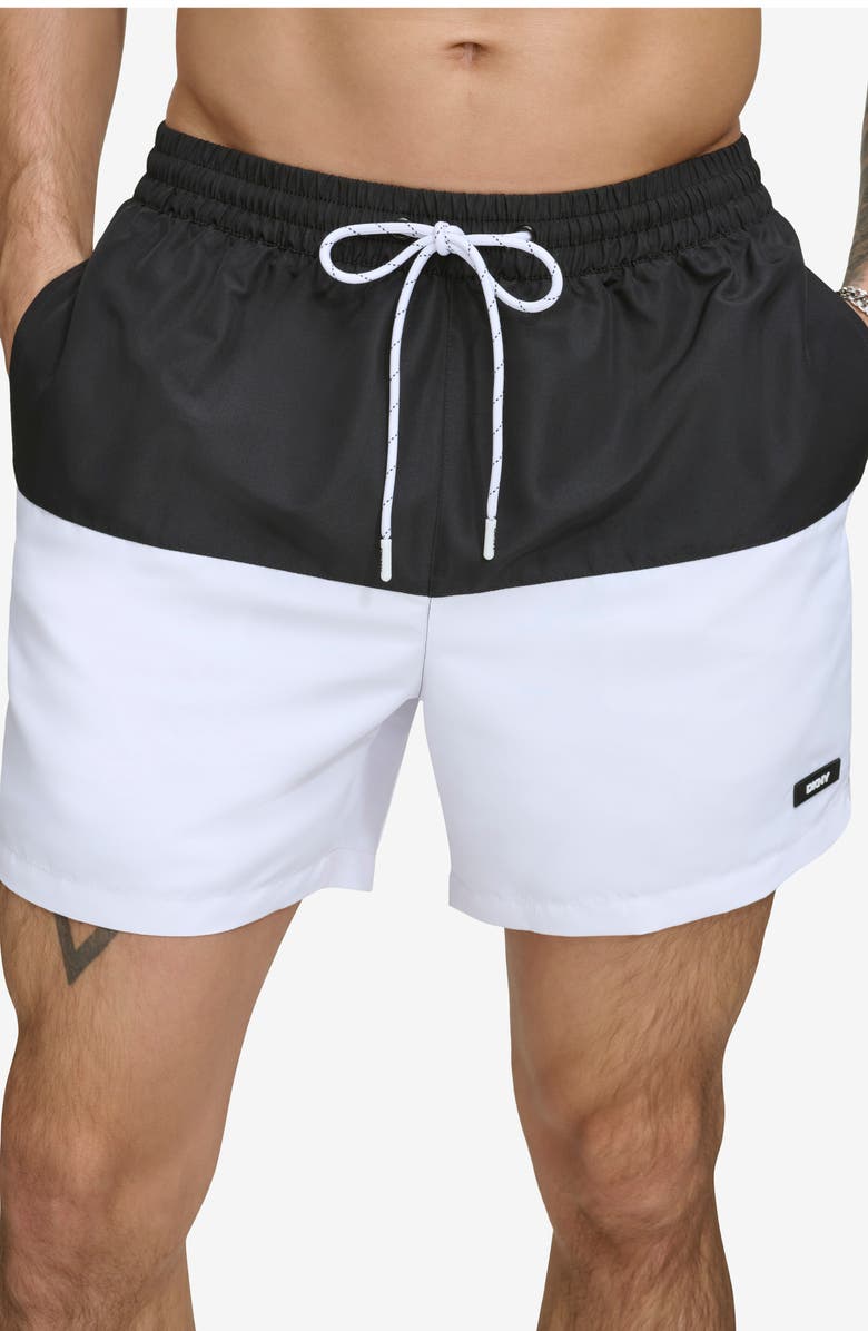 DKNY Colorblock Swim Trunks, Main, color,