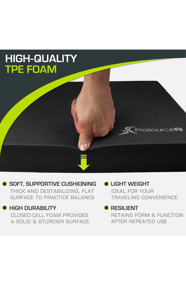 ProsourceFit Exercise Balance Pad, 18.75 x 15-in, Alternate, color, Black