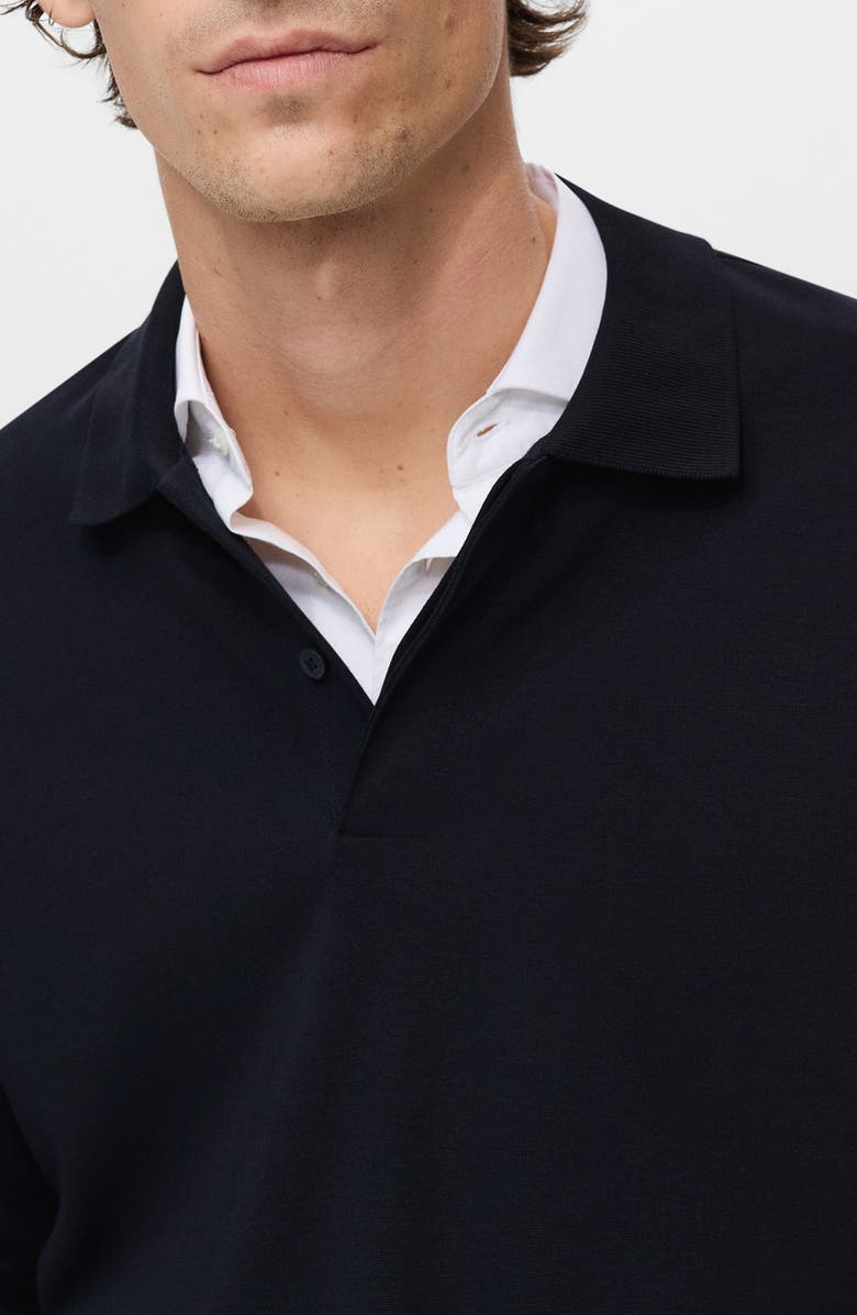 MANGO Regular Fit Polo Sweater, Alternate, color, Navy