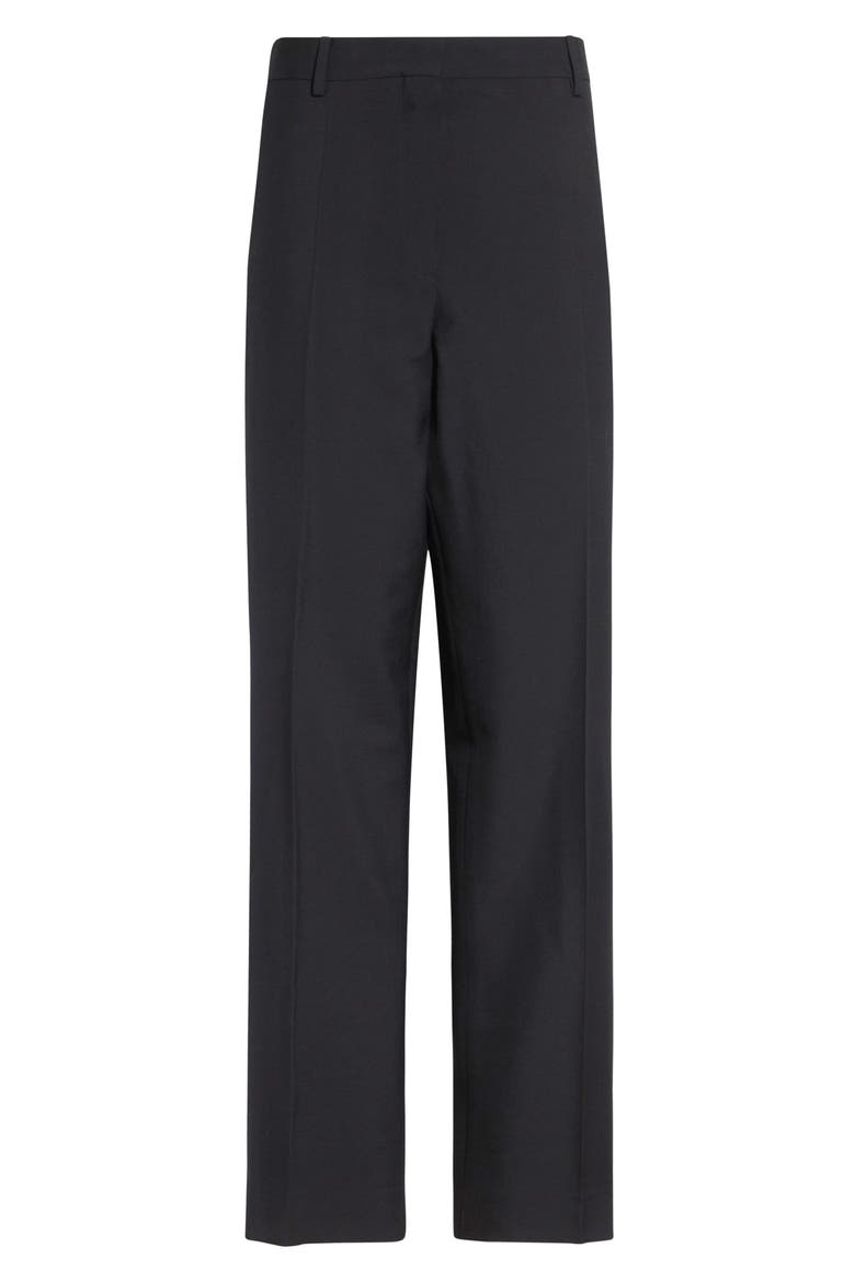 Wool & Mohair Twill Straight Leg Pants, Alternate, color, BLACK