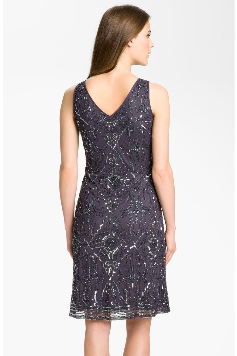 Beaded Mesh Dress & Bolero, Alternate, color, SLATE