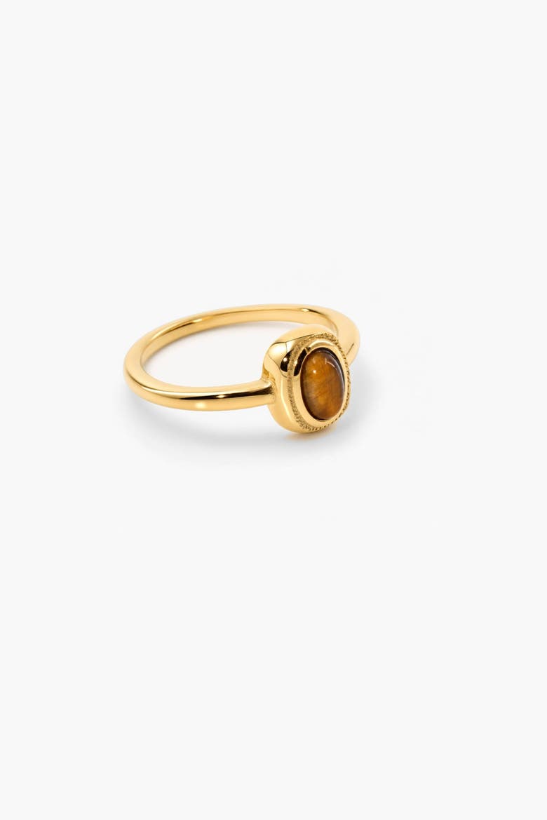 Minimal Tiger's Eye Ring, Alternate, color, Gold With Tiger's Eye