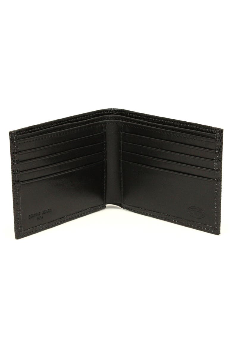 Genuine Lizard Wallet, Alternate, color, BLACK