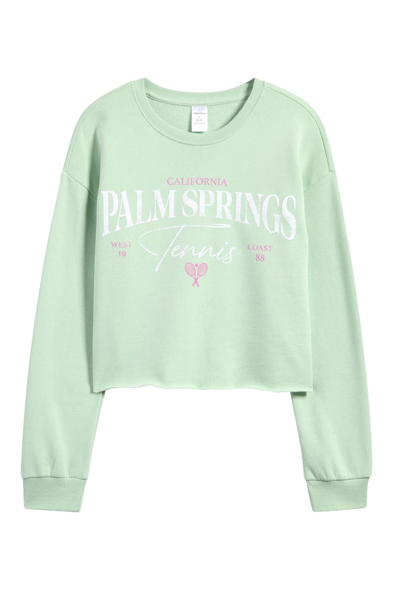 Kids' Palm Springs Fleece Graphic Sweatshirt, Main, color, GREEN LILY PALM SPRINGS