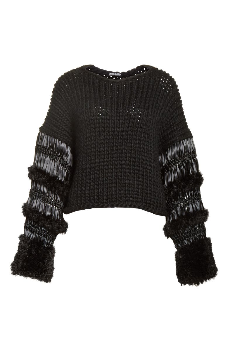Noir Kei Ninomiya Mixed Media Sweater, Alternate, color,