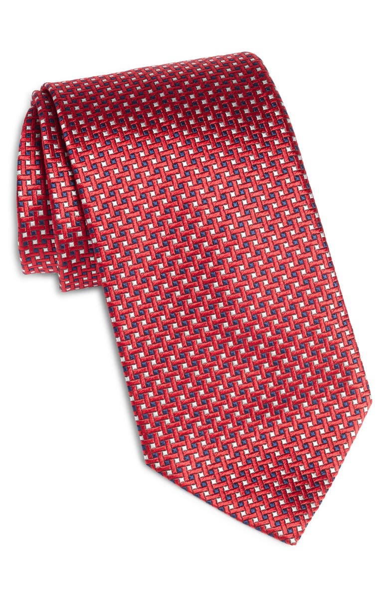 Brioni Geometric Pattern Silk Jacquard Tie, Main, color,