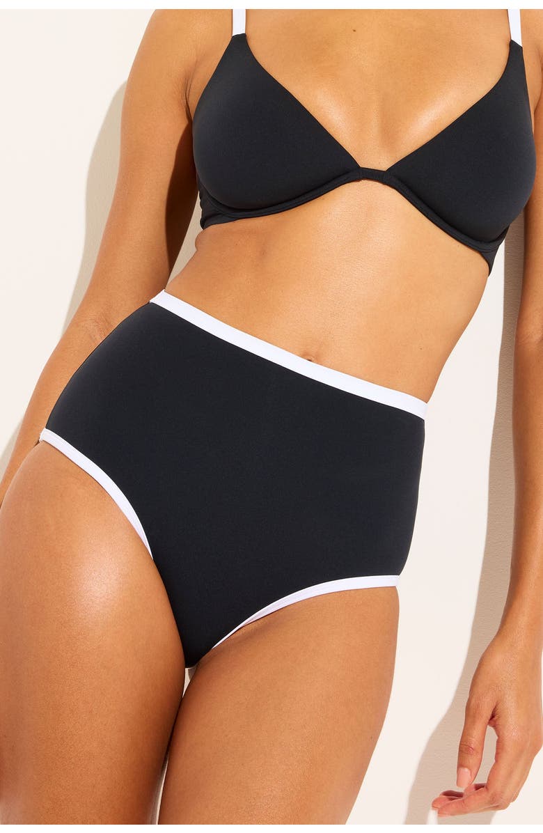 Negative Underwear Swim High Waist Bottom, Main, color, Black And White