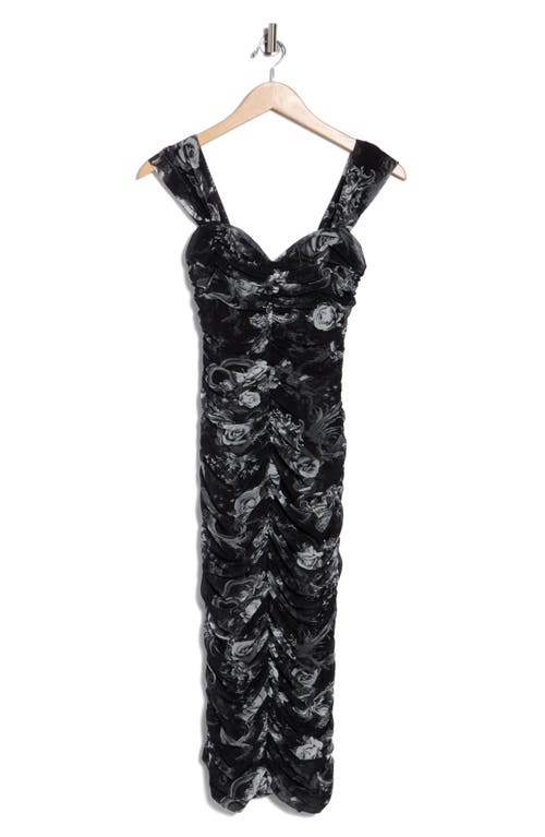 L Agence L'agence Winslow Ruched Mesh Midi Dress