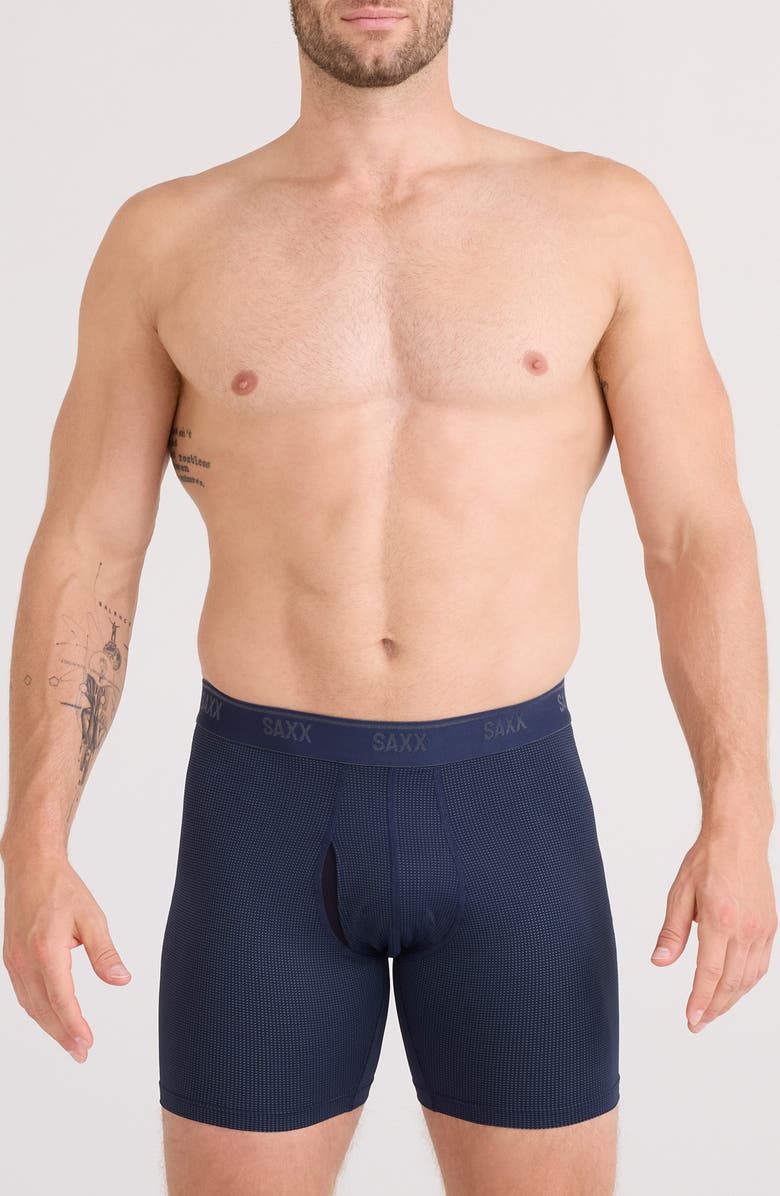 SAXX Quest Quick Dry Mesh Boxer Briefs, Main, color, Maritime