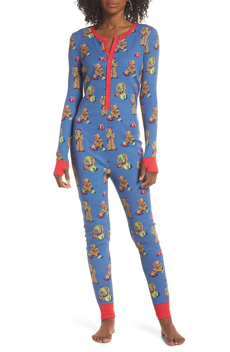 Munki Munki x Star Wars<sup>™</sup> Christmas Chewbacca One-Piece Pajamas, Main, color, 