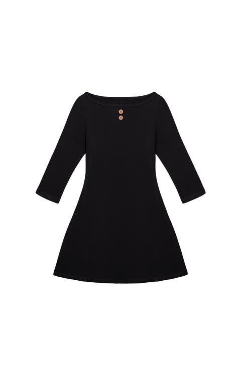 3/4 Sleeve Boat Neck Dress