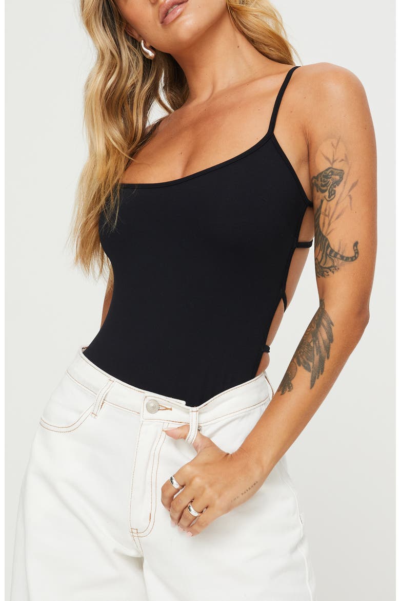All Tied Up Bodysuit, Main, color, BLACK
