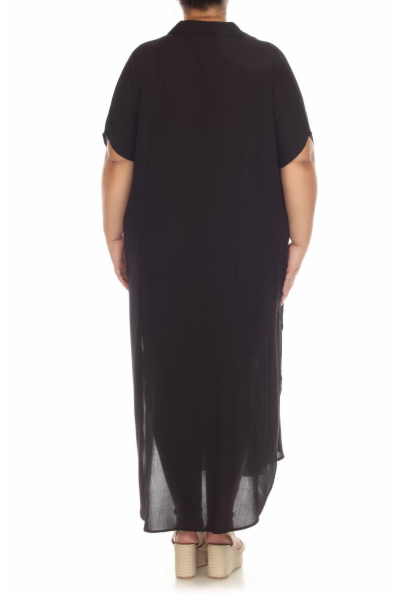 Maxi Shirtdress, Alternate, color, BLACK