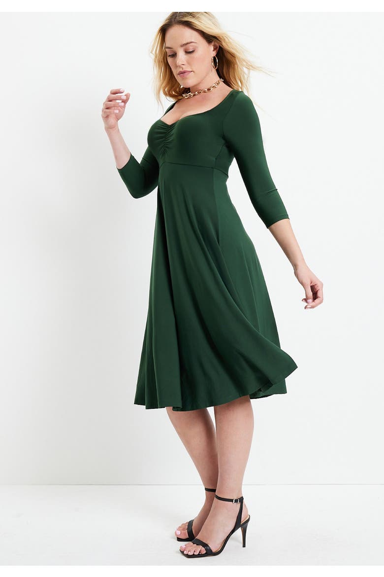 Sweetheart Swing Dress, Alternate, color, BLACK