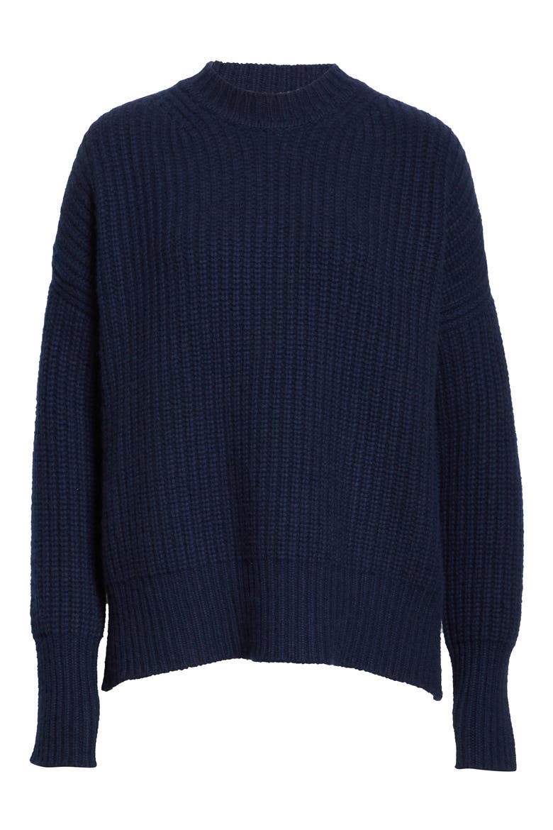Shaker Stitch Cashmere Sweater, Alternate, color, NAVY